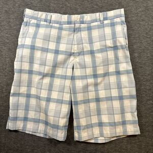 NIKE Mens DRI FIT Golf Shorts Blue Red Green‎ plaid stretch Size 36 *Read*